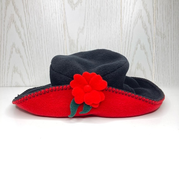 Marama Vintage Red And Black Felt Floppy Hat - Picture 2 of 14